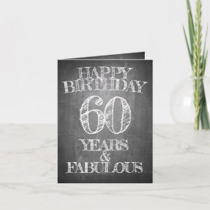 Carte Joyeux Anniversaire - 60 Ans & Fabuleux en tableau