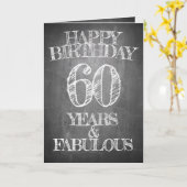 Carte Joyeux Anniversaire - 60 Ans & Fabuleux sur tablea (Fleur jaune)