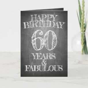 Carte Joyeux Anniversaire - 60 Ans & Fabuleux sur tablea