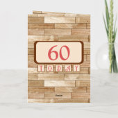 Carte Joyeux anniversaire 60 aujourd'hui nom brun rouge (Dos)