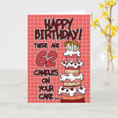 Carte Joyeux anniversaire - 62 années (Fleur jaune)