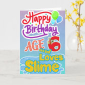 Carte Joyeux Anniversaire 6 ans aime Slime (Fleur jaune)