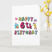 Carte Joyeux anniversaire 6 ans d'anniversaire (Fleur jaune)