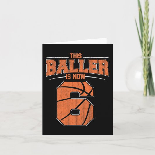 Carte Joyeux anniversaire 6e 6 ans Basketball Garçons Si (Devant)