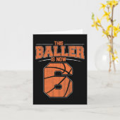 Carte Joyeux anniversaire 6e 6 ans Basketball Garçons Si (Fleur jaune)