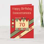 Carte Joyeux anniversaire 70 aujourd'hui ajouter nom rou (Devant)