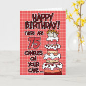 Carte Joyeux anniversaire - 75 années (Fleur jaune)