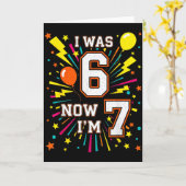 Carte Joyeux Anniversaire 7 Ans J'avais 6 Ans Maintenant (Fleur jaune)