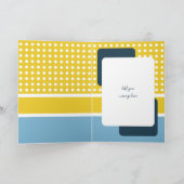 Carte Joyeux anniversaire 80 aujourd'hui bleu jaune pois (Intérieur)