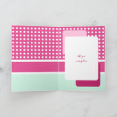 Carte Joyeux anniversaire 80 aujourd'hui pois vert rose (Intérieur)