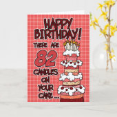 Carte Joyeux anniversaire - 82 années (Fleur jaune)