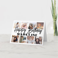 Joyeux Anniversaire 8 Collage de Photos Élégant Mi