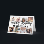 Carte Joyeux anniversaire 8 photo Collage Elégant minima<br><div class="desc">Créez votre propre souhait d'anniversaire heureux unique pour un membre de la famille ou un ami avec un collage photo moderne carte de voeux pliée nom personnalisé. Toutes les images et le libellé de ce modèle sont simples à customiser. Les couleurs et les styles de police sont également faciles à...</div>