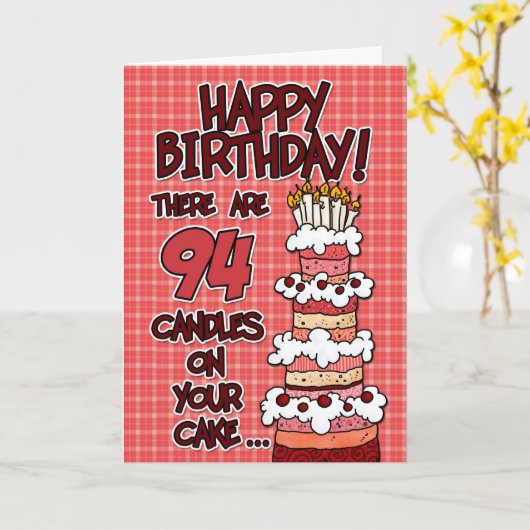 Carte Joyeux anniversaire - 94 années (Fleur jaune)