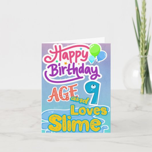 Carte Joyeux Anniversaire 9 Amateurs Slime (Devant)