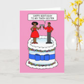 Carte Joyeux anniversaire à African American Twin Sister (Fleur jaune)