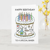 Carte Joyeux anniversaire à Baker (Fleur jaune)