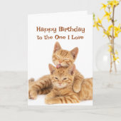 Carte Joyeux Anniversaire à celui que j'aime Cute Orange (Fleur jaune)