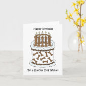 Carte Joyeux anniversaire à chien Walker (Fleur jaune)