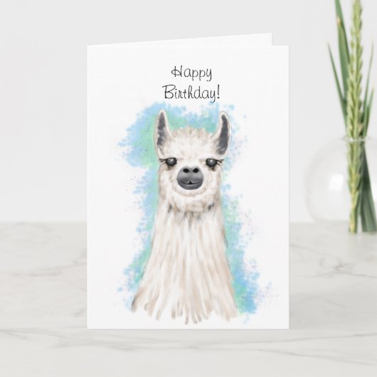 Carte Joyeux anniversaire à Cute Alpaca (Devant)