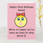 Carte Joyeux anniversaire à Emma - personnalisable (Fleur jaune)