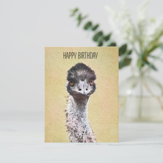 Carte Joyeux Anniversaire À Emu (Debout devant)