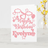Carte Joyeux anniversaire à Evelyn ! (Fleur jaune)