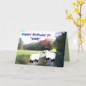 Carte Joyeux anniversaire à "EWE"-customiser n'importe q (Fleur jaune)