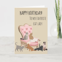 Joyeux Anniversaire À Favori Chat Lady