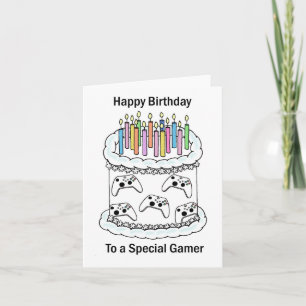 Carte Joyeux anniversaire à Gamer