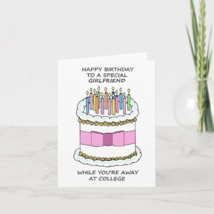 Carte Joyeux anniversaire à Girlfriend Away à l'universi