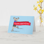 Carte Joyeux anniversaire à Homme coureur Humour de dess (Fleur jaune)