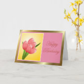 Carte Joyeux anniversaire à la femme du mari avec des fl (Fleur jaune)