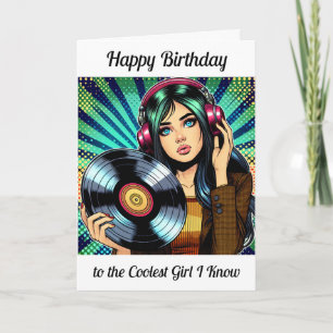 Carte Joyeux Anniversaire à la Fille la Plus Cool que je