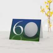 Carte Joyeux anniversaire à la noix de golf de 60 ans (Fleur jaune)