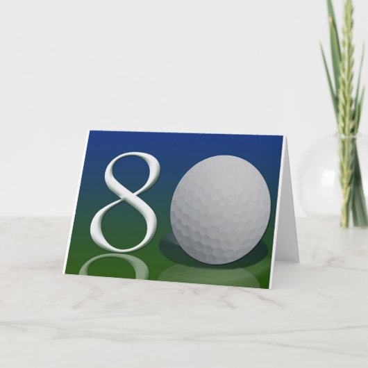 Carte Joyeux anniversaire à la noix de golf de 80 ans (Devant)