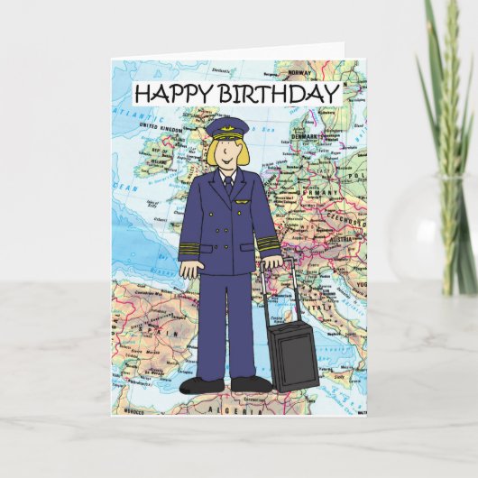 Carte Joyeux anniversaire à la pilote féminine (Devant)