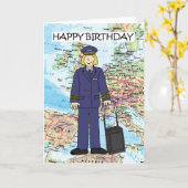 Carte Joyeux anniversaire à la pilote féminine (Fleur jaune)