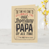 Carte Joyeux anniversaire à la plus légendaire PAPA de t (Fleur jaune)