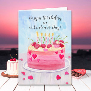 Carte Joyeux anniversaire à la Saint-Valentin Cerise Van