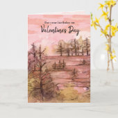 Carte Joyeux anniversaire à la Saint-Valentin Sunset Mou (Fleur jaune)