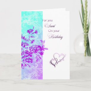 Carte Joyeux anniversaire à la tante (violet)