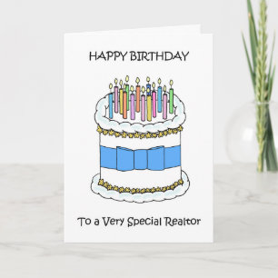 Carte Joyeux Anniversaire à l'Agent Immobilier