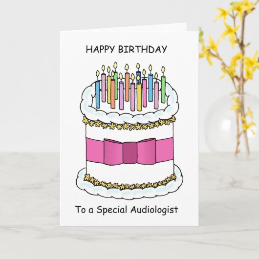 Carte Joyeux anniversaire à l'audiologiste (Fleur jaune)