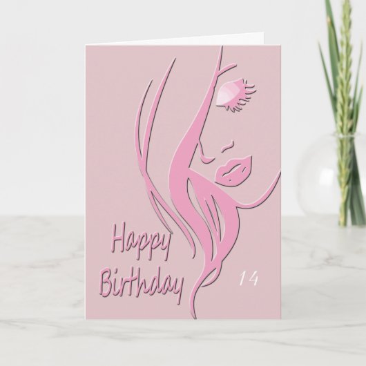 Carte Joyeux anniversaire à l'élégante dame (Devant)