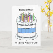 Carte Joyeux anniversaire à l'entraîneur sportif (Fleur jaune)