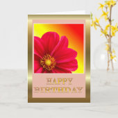 Carte Joyeux anniversaire à l'épouse du mari avec des (Fleur jaune)