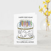 Carte Joyeux anniversaire à l'infirmière (Fleur jaune)