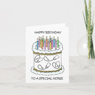 Carte Joyeux anniversaire à l'infirmière