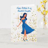 Carte "Joyeux Anniversaire À Ma Belle Fille" (Fleur jaune)
